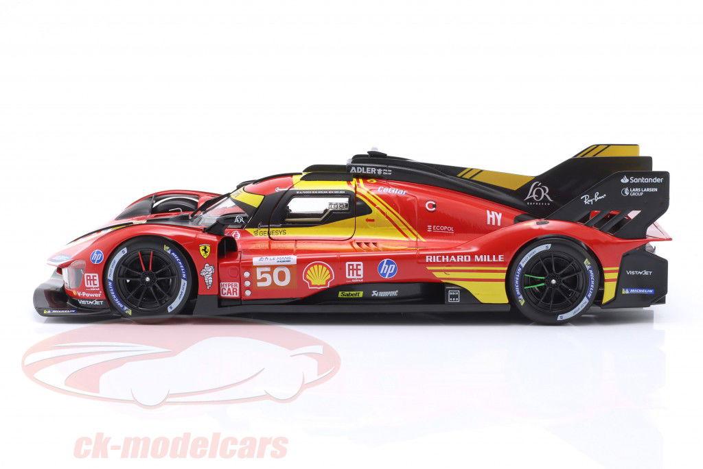 Ferrari 499P #50 勝者 24h LeMans 2024 Fuoco, Molina, Nielsen 1:18 Bburago