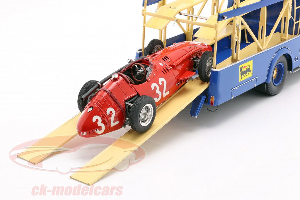 Fiat 642 RN2 Bartoletti Maserati Trasportatore da corsa 1957 blu / giallo 1:18 CMR