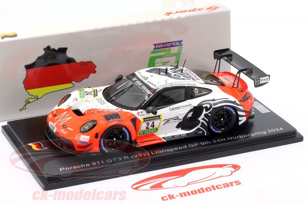 SPARK 1/43 PORSCHE GT3R seven × seven 1:43 SPARK Porsche 911 991-2 Gt3 R #9 24H Spa 2022 Au Tse