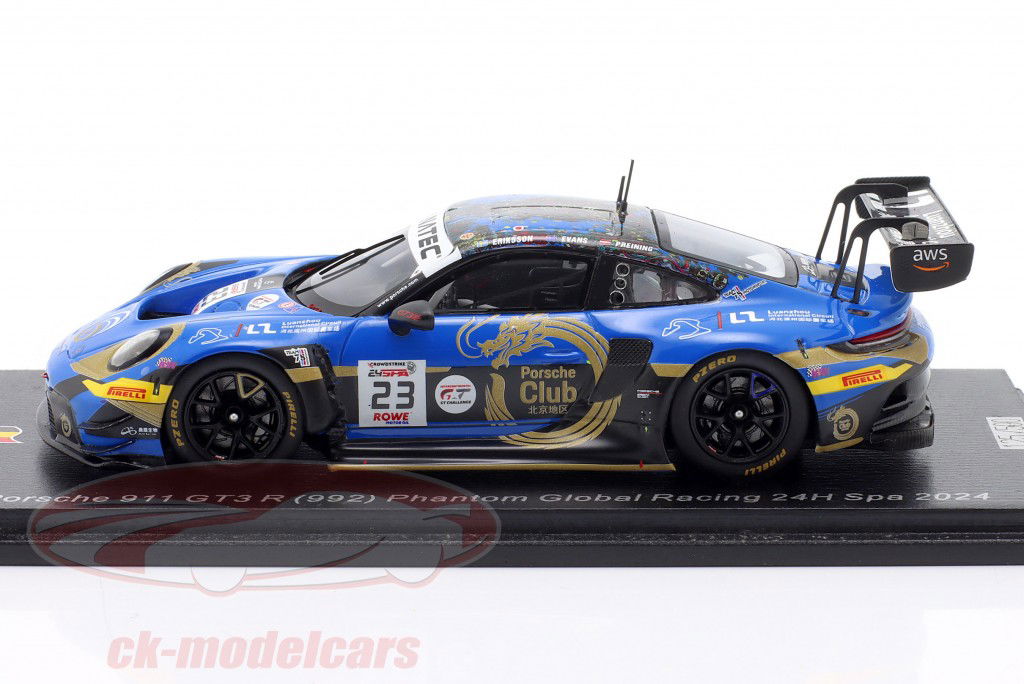 Porsche 911 (992) GT3 R #23 24h Spa 2024 Phantom Global Racing 1:43 Spark