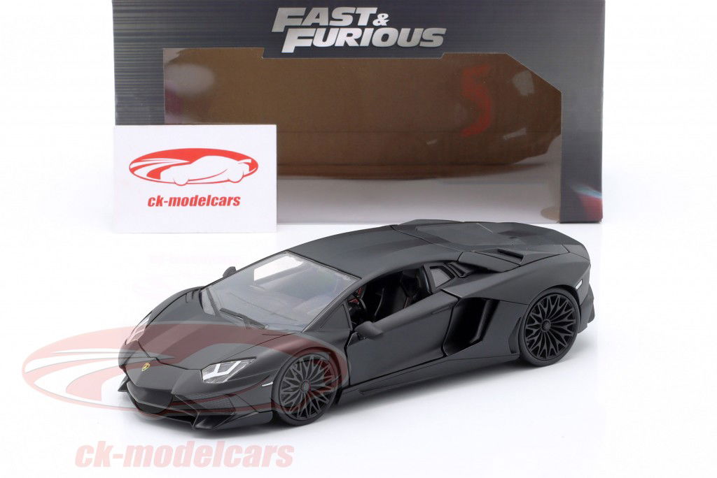 Shaw's Lamborghini Aventador film Fast & Furious 7 (2015) sort 1:24 Jada Toys