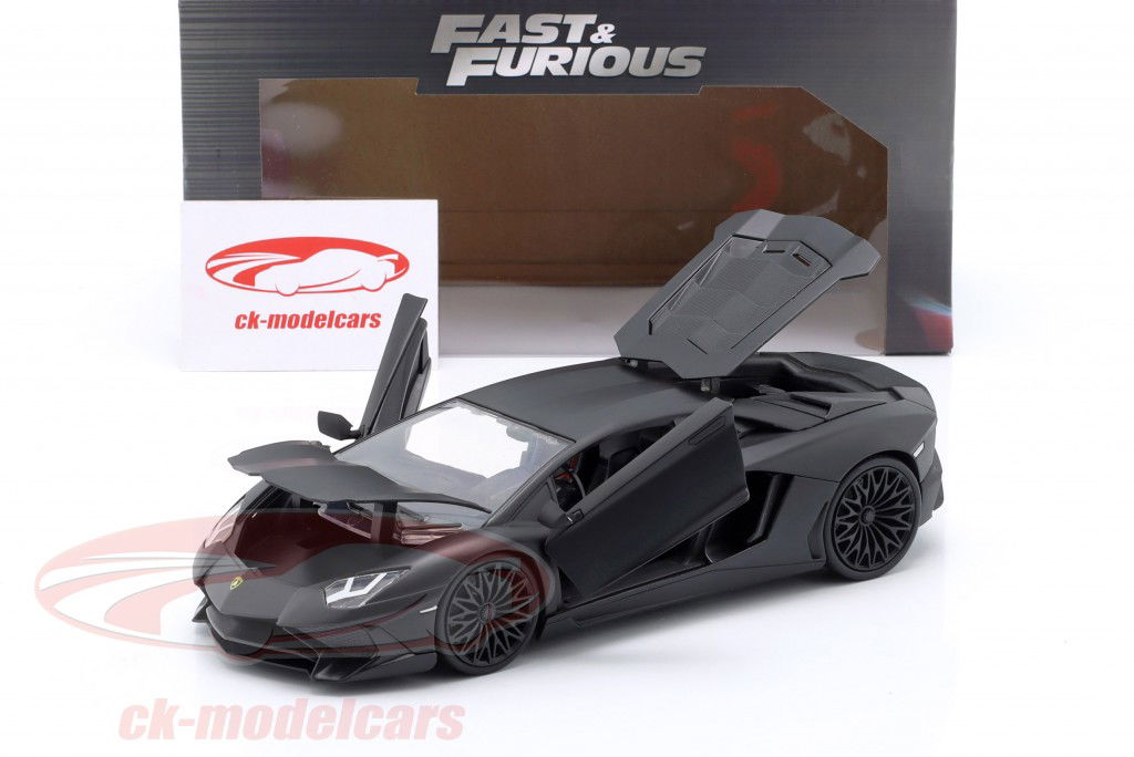 Shaw's Lamborghini Aventador Movie Fast & Furious 7 (2015) black 1:24 Jada Toys