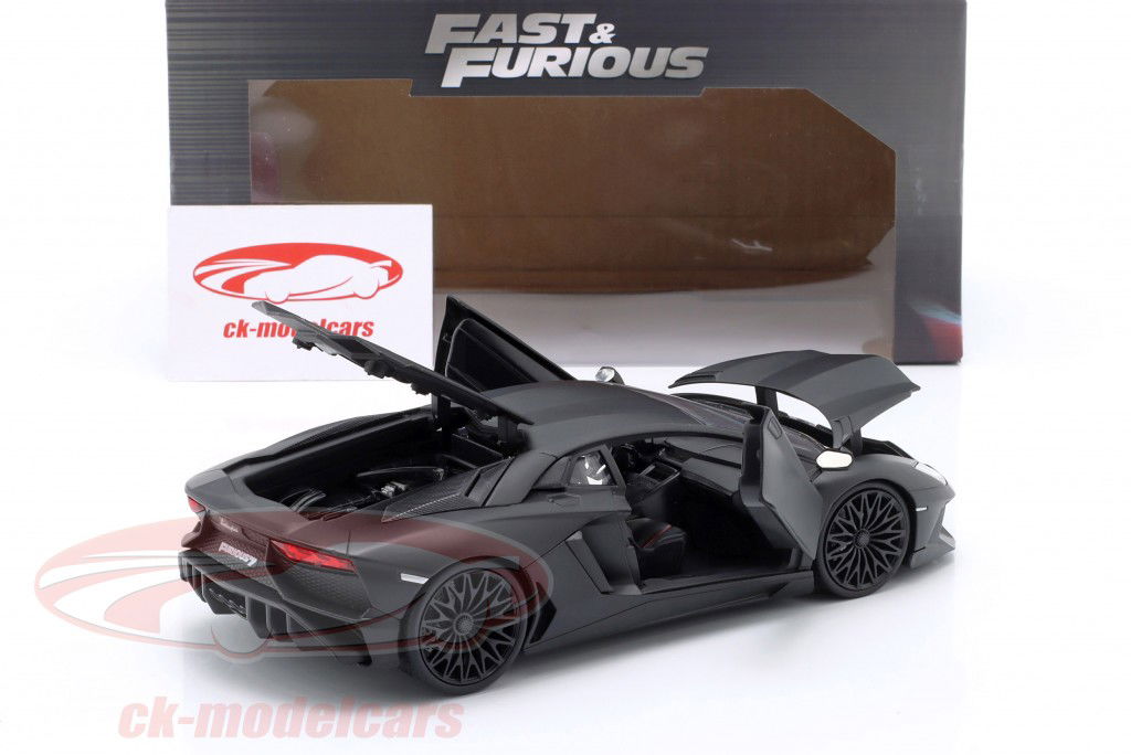Shaw's Lamborghini Aventador Movie Fast & Furious 7 (2015) black 1:24 Jada Toys