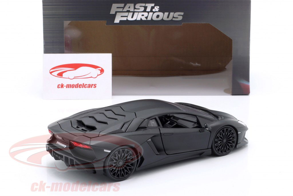 Shaw's Lamborghini Aventador Movie Fast & Furious 7 (2015) black 1:24 Jada Toys