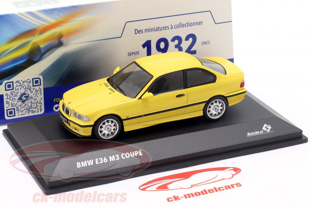 BMW M3 (E36) Coupe Année de construction 1999 jaune 1:43 Solido