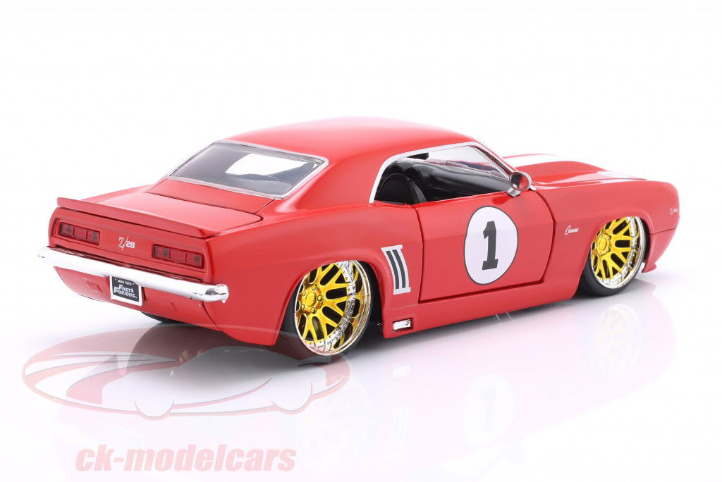 Chevrolet Camaro #1 1969 film Fast & Furious 4 (2009) rød 1:24 Jada Toys