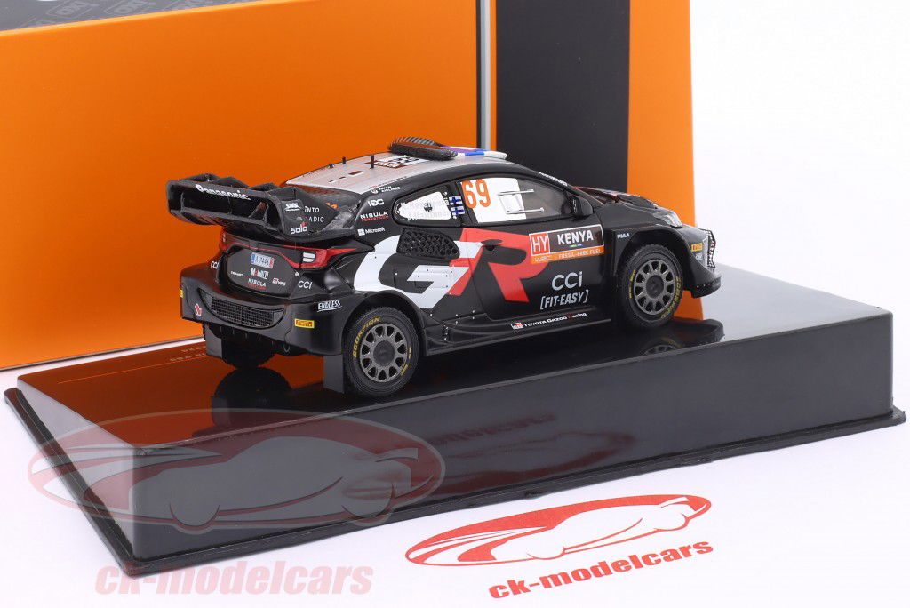 Toyota GR Yaris Rally1 Hybrid #69 winnaar Safari Rallye 2024 Rovanperä, Halttunen 1:43 Ixo