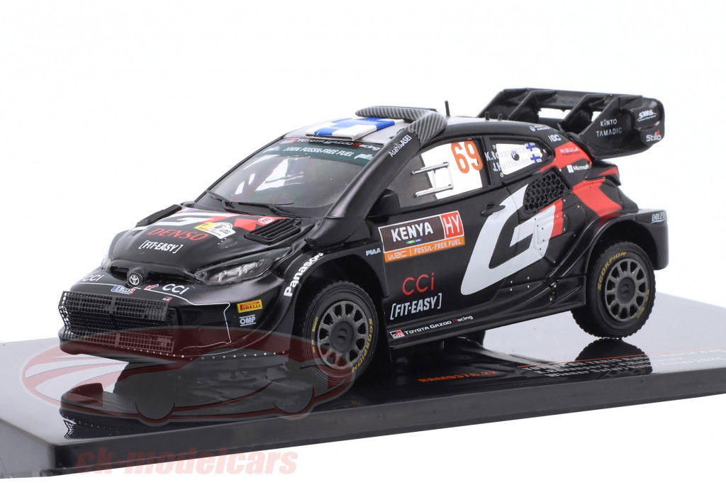 Toyota GR Yaris Rally1 Hybrid #69 winnaar Safari Rallye 2024 Rovanperä, Halttunen 1:43 Ixo