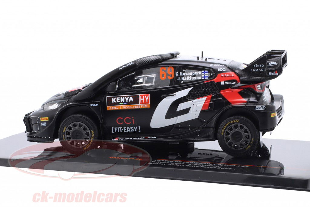 Toyota GR Yaris Rally1 Hybrid #69 winnaar Safari Rallye 2024 Rovanperä, Halttunen 1:43 Ixo