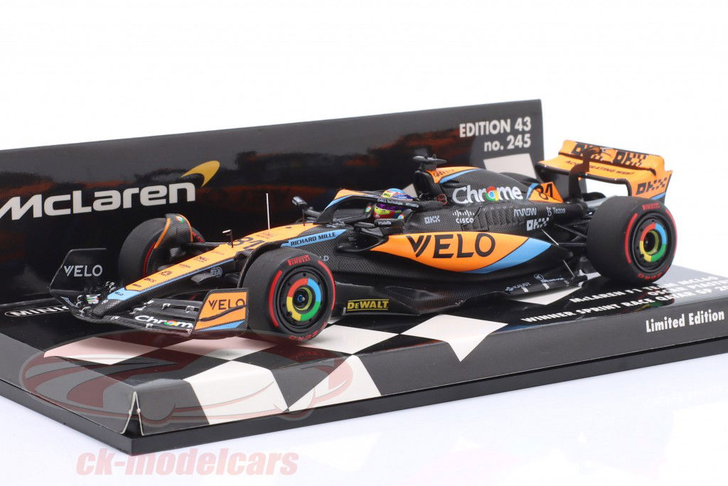 O. Piastri McLaren MCL60 #81 Winner Sprint Race Qatar GP Formula 1 2023 1:43 Minichamps
