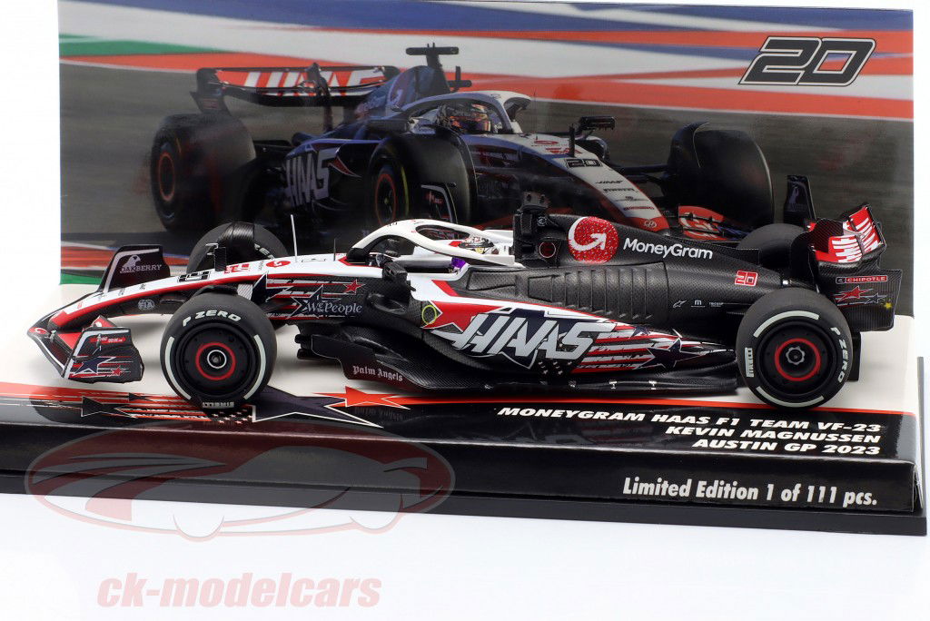Kevin Magnussen Haas VF-23 #20 EUA GP fórmula 1 2023 1:43 Minichamps