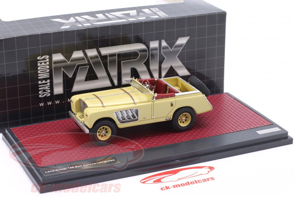 Land Rover 109 Bell Aurens Longnose Åben Top Byggeår 2008 beige 1:43 Matrix