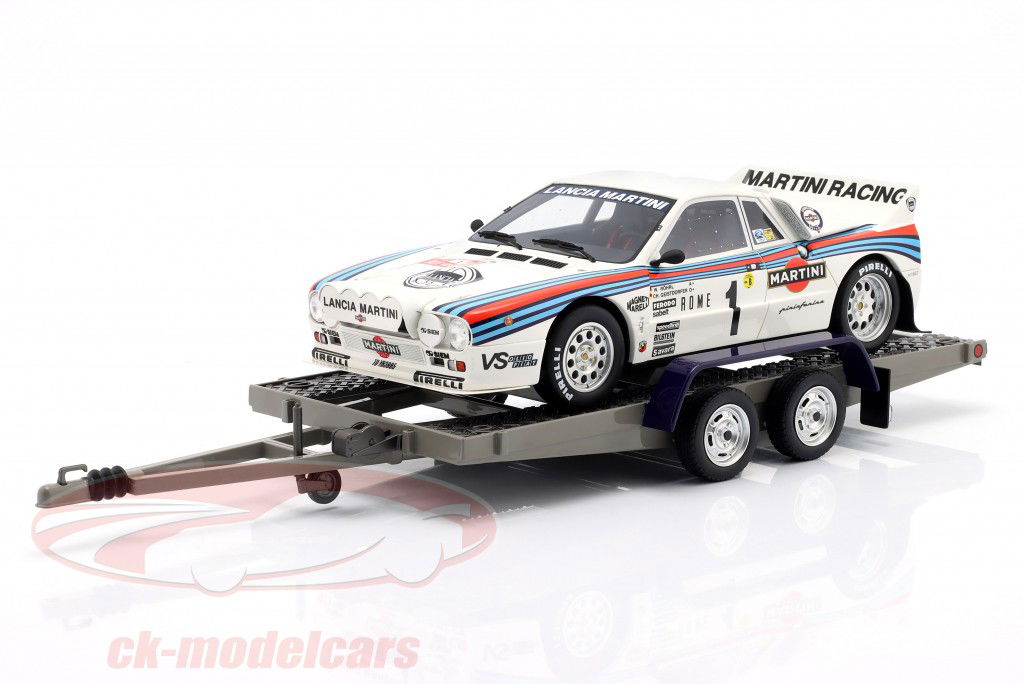 3 voitures ensemble Rallye Monte Carlo 1983: Fiat 242 & Lancia 037 Rally #1 avec Bande-annonce 1:18 OttOmobile