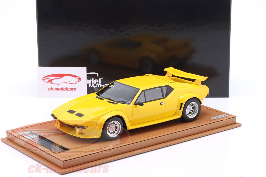 De Tomaso Pantera GT5 Byggeår 1982 gul 1:18 Tecnomodel