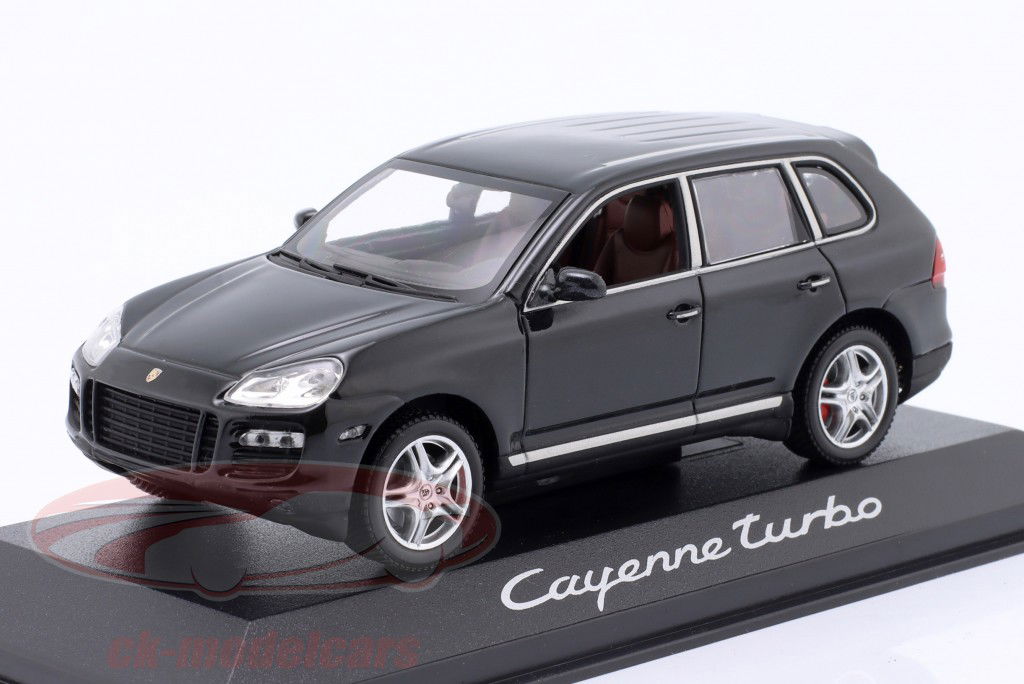 Porsche Cayenne Turbo Mk1 Byggeår 2007 sort 1:43 Minichamps