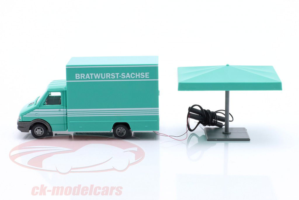 Bratwurst saxon fourgon de vente turquoise / blanc 1:87 Busch