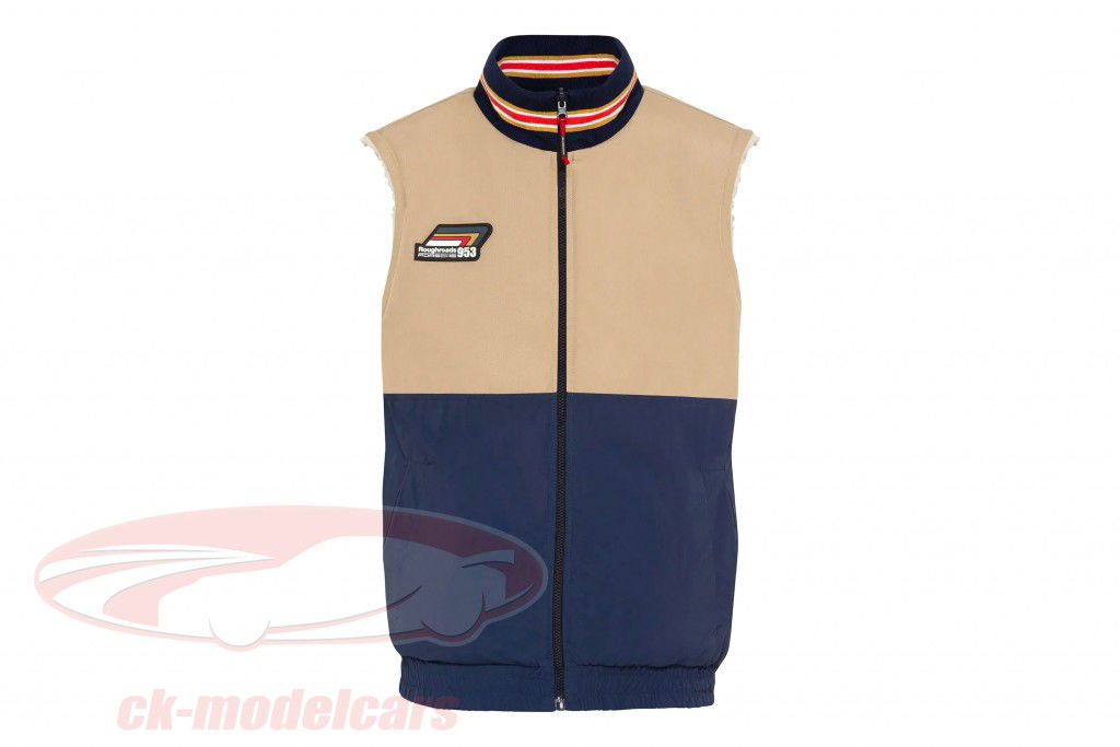 Porsche Teddyweste 953 Roughroads Collection beige / blau
