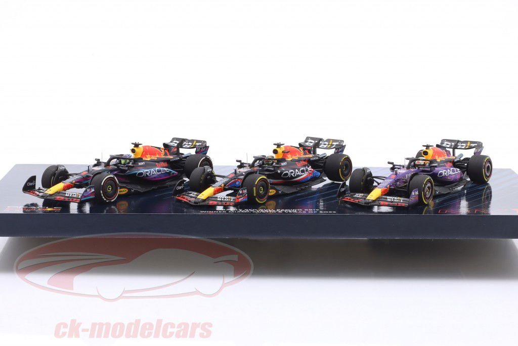 3-Car Set Verstappen победитель Miami / USA / Las Vegas GP формула 1 Чемпион мира 2023 1:43 Minichamps