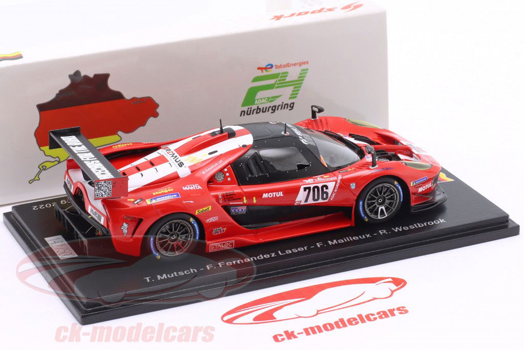 Glickenhaus SCG 004c #706 vincitore SPX 12° 24h Nürburgring 2022 Glickenhaus Racing 1:43 Spark