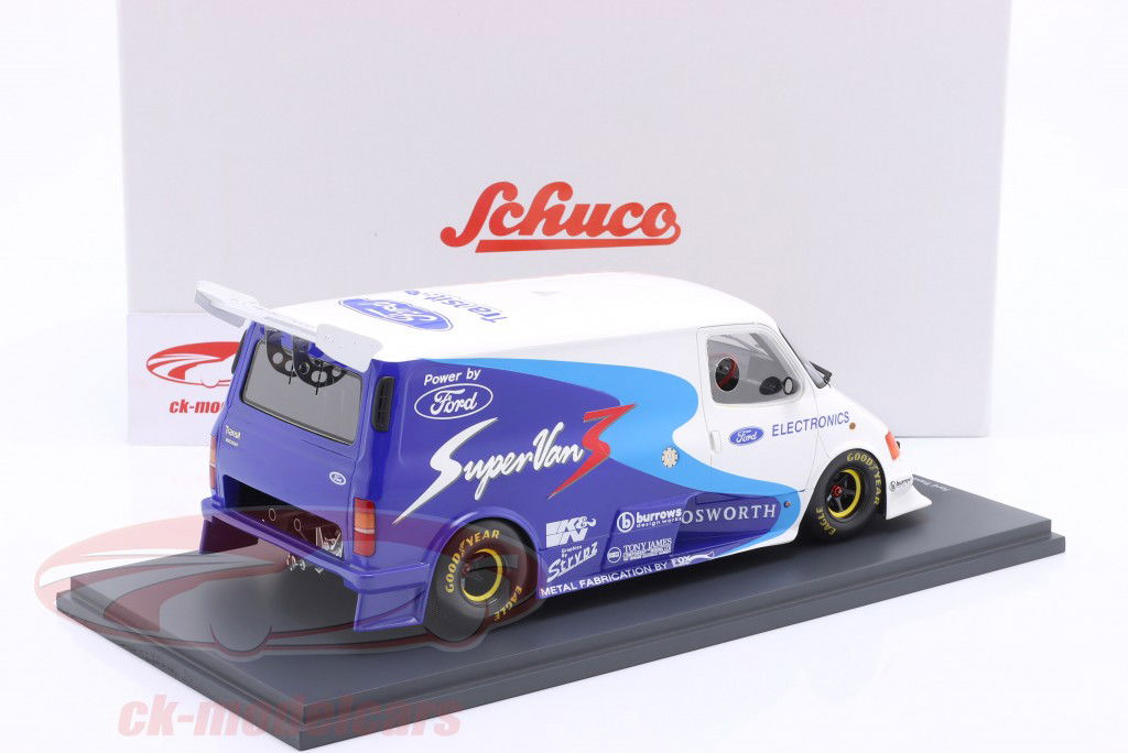 Ford Transit Supervan 3 建設年 1994 青 / 白 1:18 Schuco