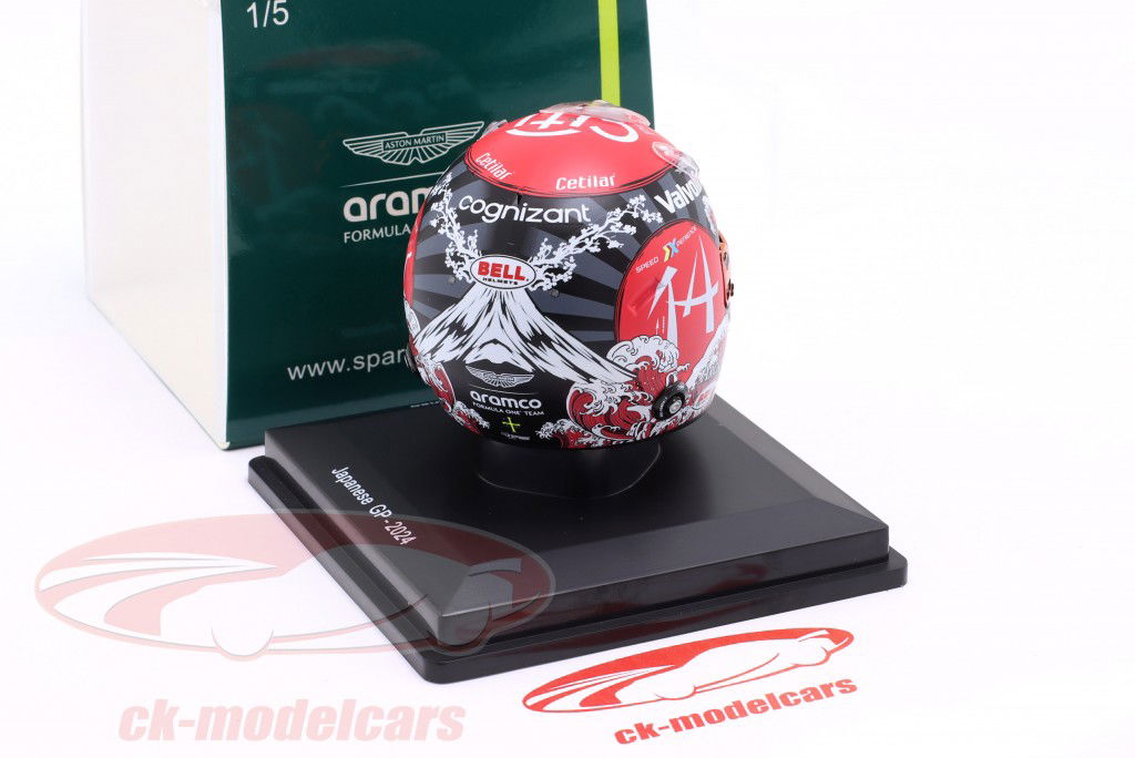 Fernando Alonso #14 Aston Martin Aramco F1 Team formel 1 2024 hjelm 1:5 Spark