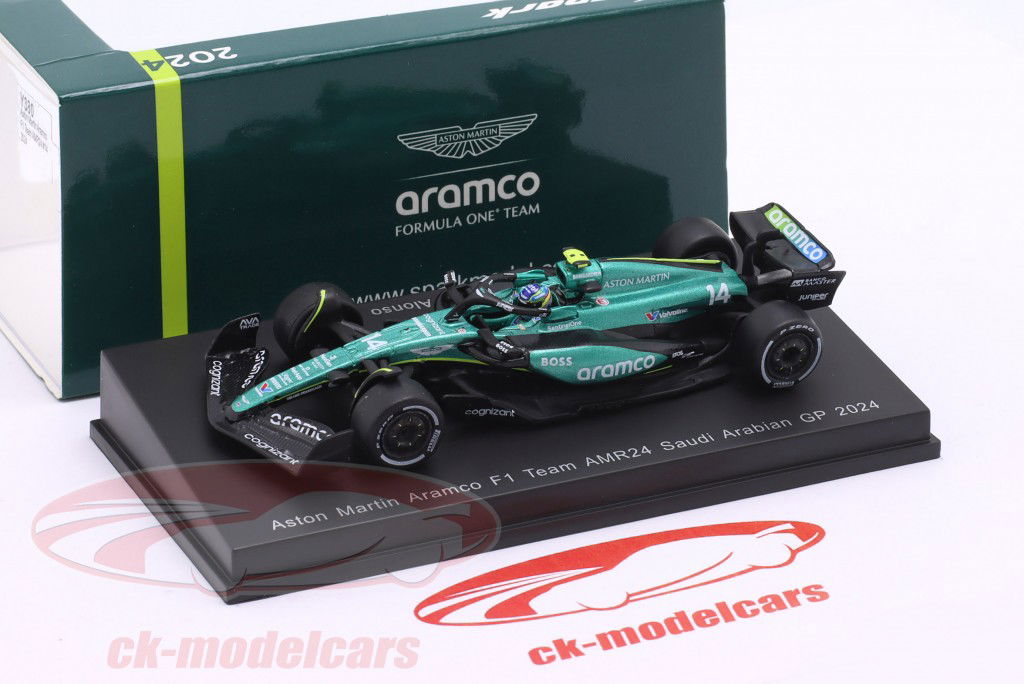 Fernando Alonso Aston Martin AMR24 #14 Saudi Arabia GP Formula 1 2024 1:64 Spark