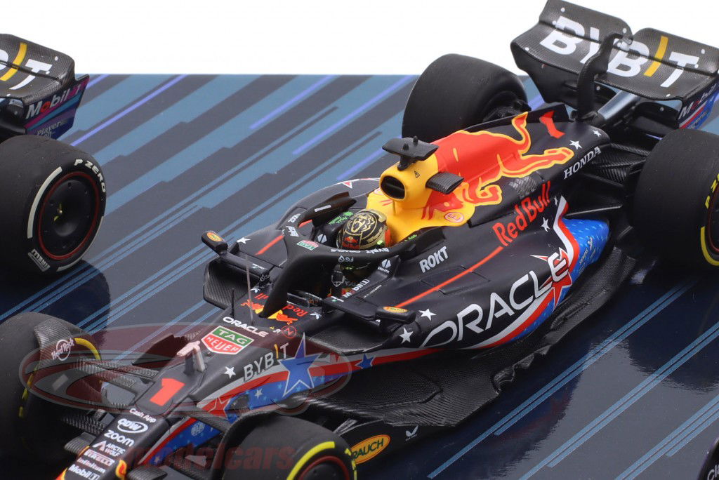 3-Car Set Verstappen vinder Miami / USA / Las Vegas GP formel 1 Verdensmester 2023 1:43 Minichamps