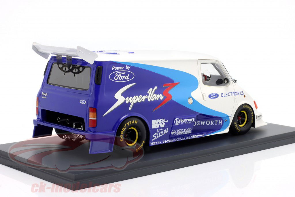 Ford Transit Supervan 3 建設年 1994 青 / 白 1:18 Schuco