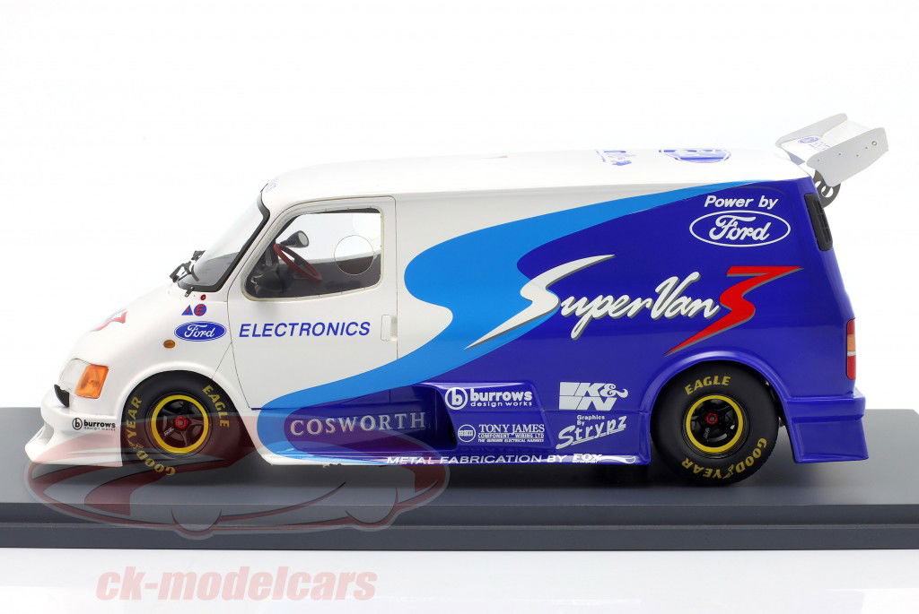 Ford Transit Supervan 3 建設年 1994 青 / 白 1:18 Schuco