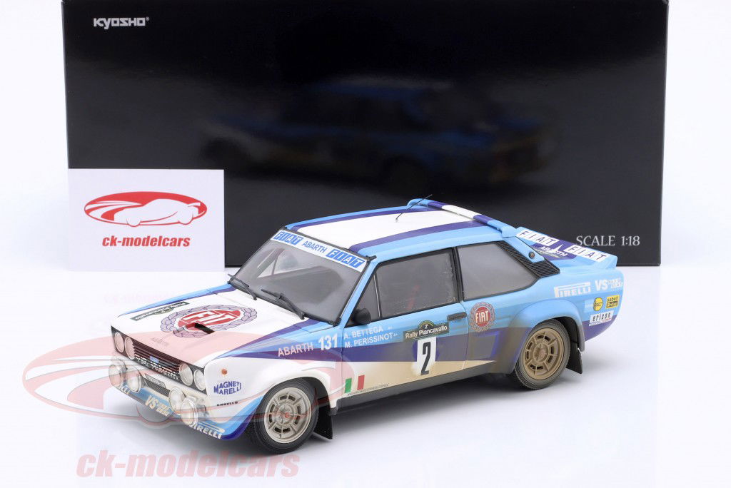 Fiat 131 Abarth Dirty Version #2 vincitore Rallye Piancavallo 1981 Bettega, Perissinot 1:18 Kyosho