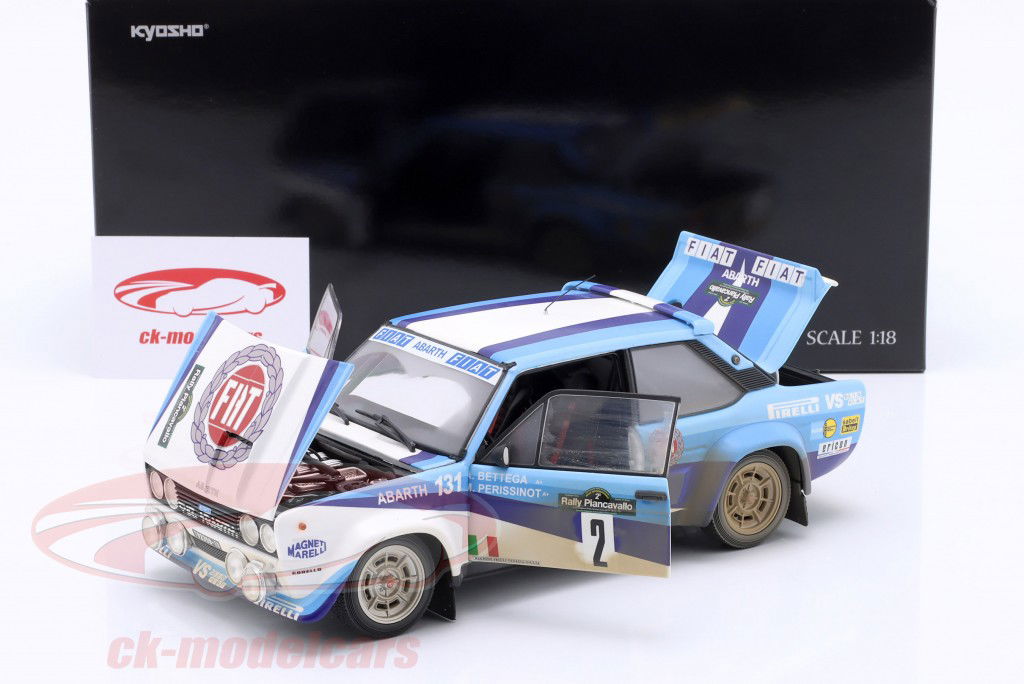 Fiat 131 Abarth Dirty Version #2 Winner Rallye Piancavallo 1981 Bettega, Perissinot 1:18 Kyosho
