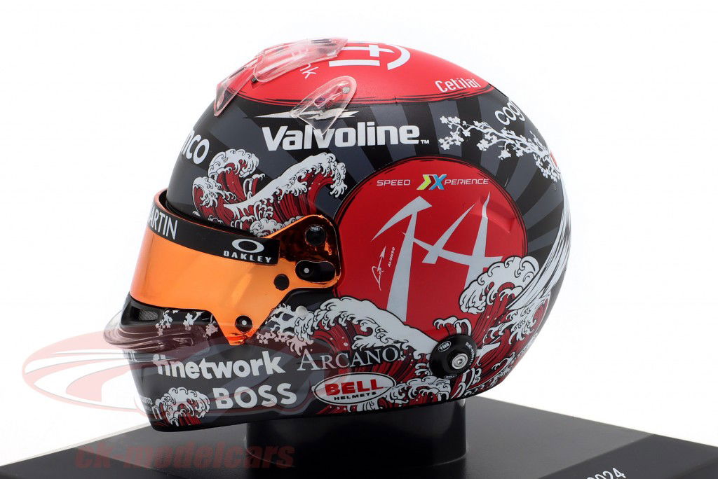 Fernando Alonso #14 Aston Martin Aramco F1 Team formel 1 2024 hjelm 1:5 Spark