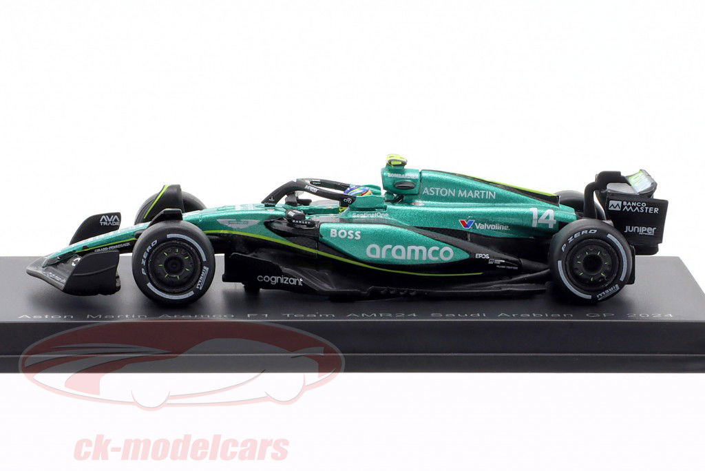 Fernando Alonso Aston Martin AMR24 #14 Saudi Arabia GP Formula 1 2024 1:64 Spark