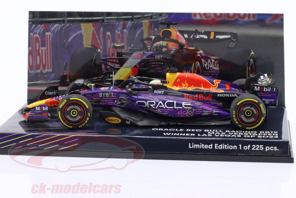 M. Verstappen Red Bull RB19 #1 ganhador Las Vegas GP fórmula 1 Campeão mundial 2023 1:43 Minichamps