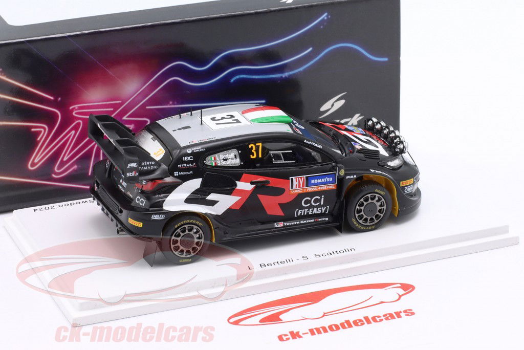 Toyota GR Yaris Rally1 Hybrid #37 Rallye Suède 2024 Bertelli, Scattolin 1:43 Spark