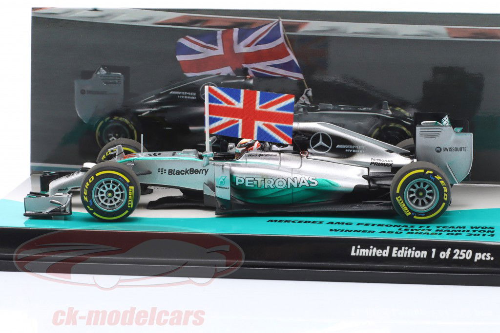 L. Hamilton Mercedes F1 W05 #44 vinder Abu Dhabi GP formel 1 Verdensmester 2014 1:43 Minichamps