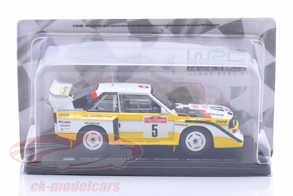 Audi S1 Quattro #5 vinder Rallye SanRemo 1985 Röhrl, Geistdörfer 1:24 Altaya
