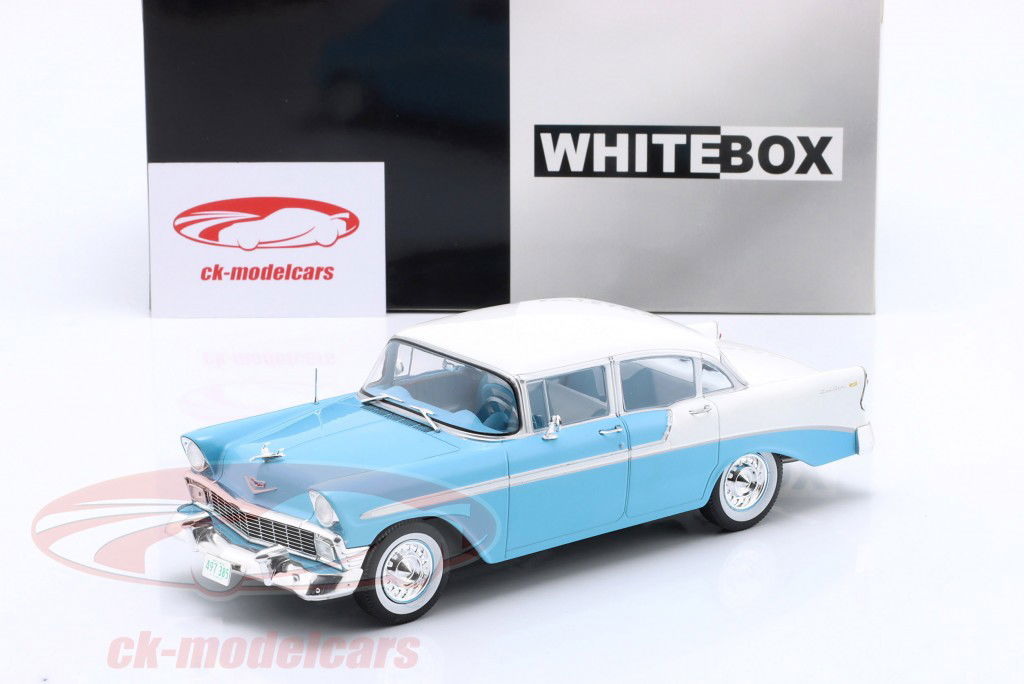 Chevrolet Bel Air 建造年份 1956 浅蓝色 1:24 WhiteBox