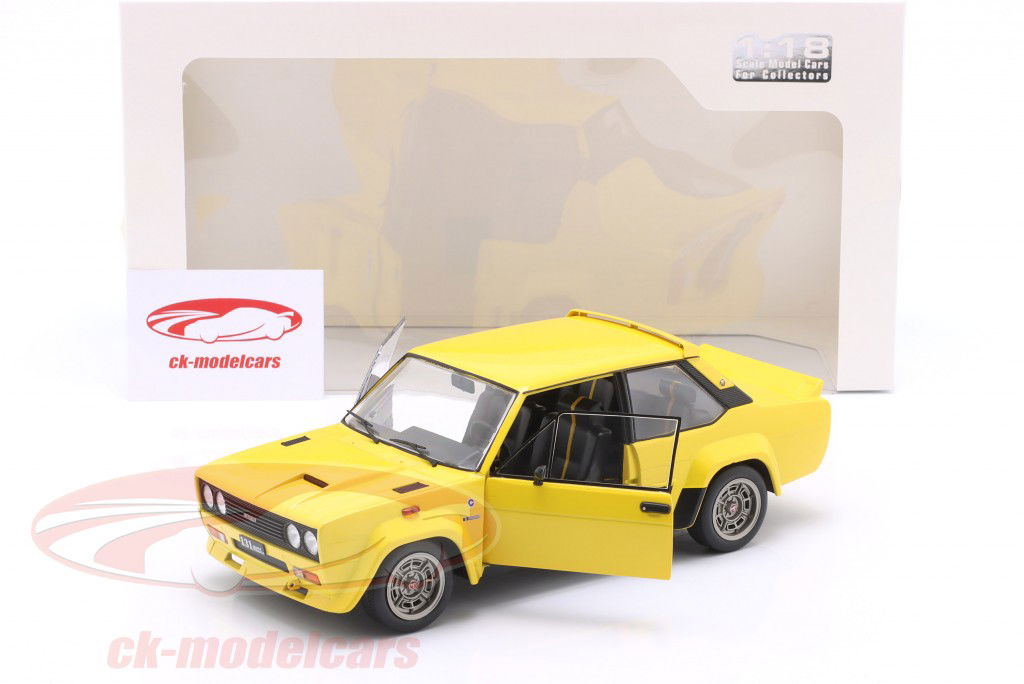 Fiat 131 Abarth Byggeår 1980 gul 1:18 Solido