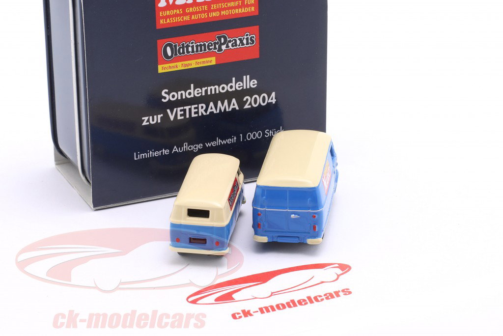 2-Car Set Veterama Special models 2004 Oldtimer Markt blue / beige 1:87 Bubmobile