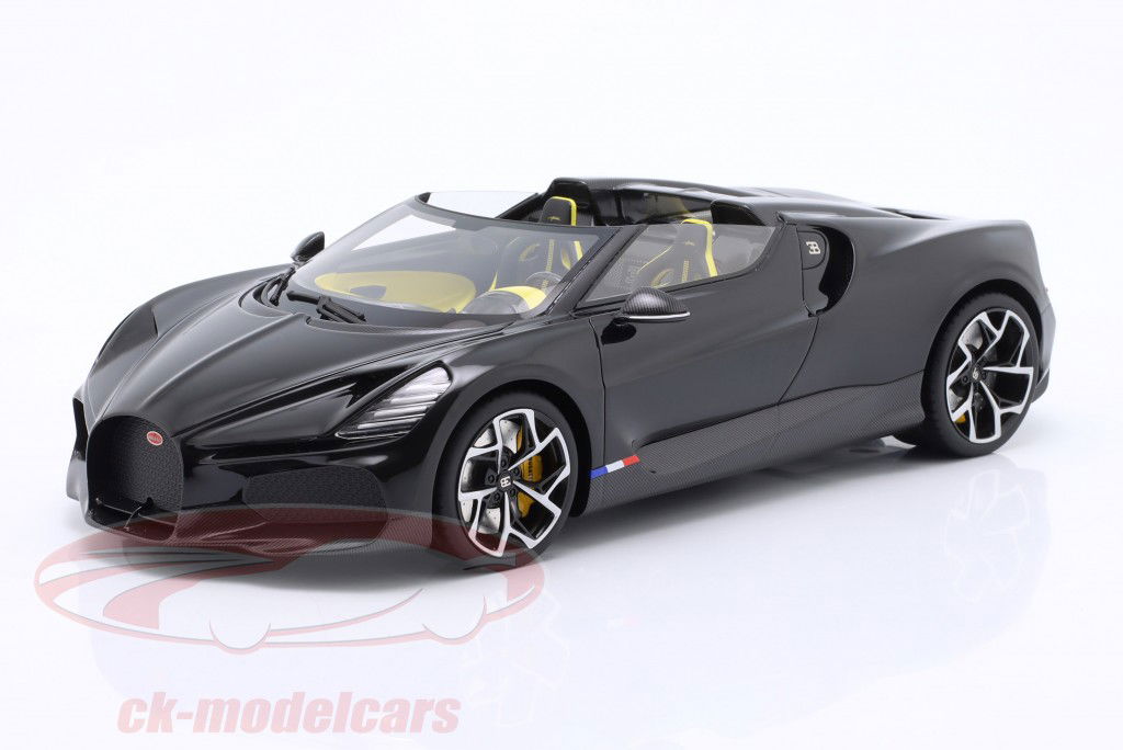 Bugatti W16 Mistral Année de construction 2024 noir 1:18 TrueScale