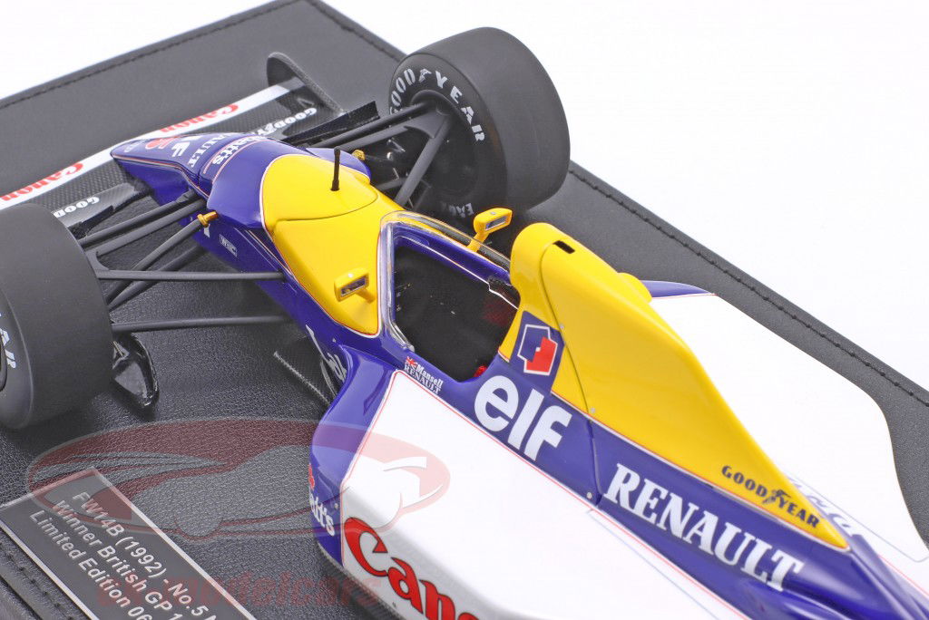 Nigel Mansell Williams FW14B #5 gagnant britannique GP formule 1 Champion du monde 1992 1:18 GP Replicas
