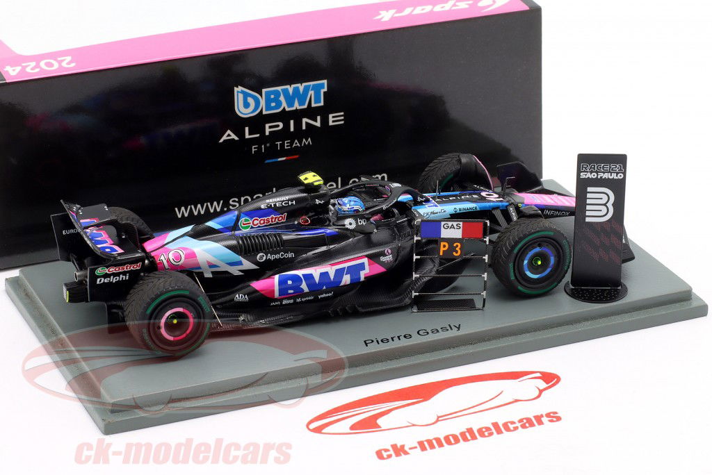 ミニカー Spark F1 1/43 Pierre Gasly 2023 Alpine Spark 1:43 Pierre Gasly Alpine A524 #10 3rd Brazil GP