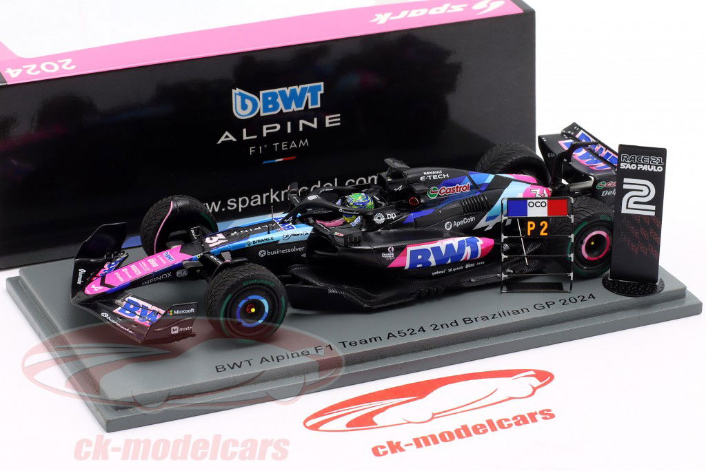 Spark 1:43 Esteban Ocon Alpine A524 #31 2nd Brazil GP