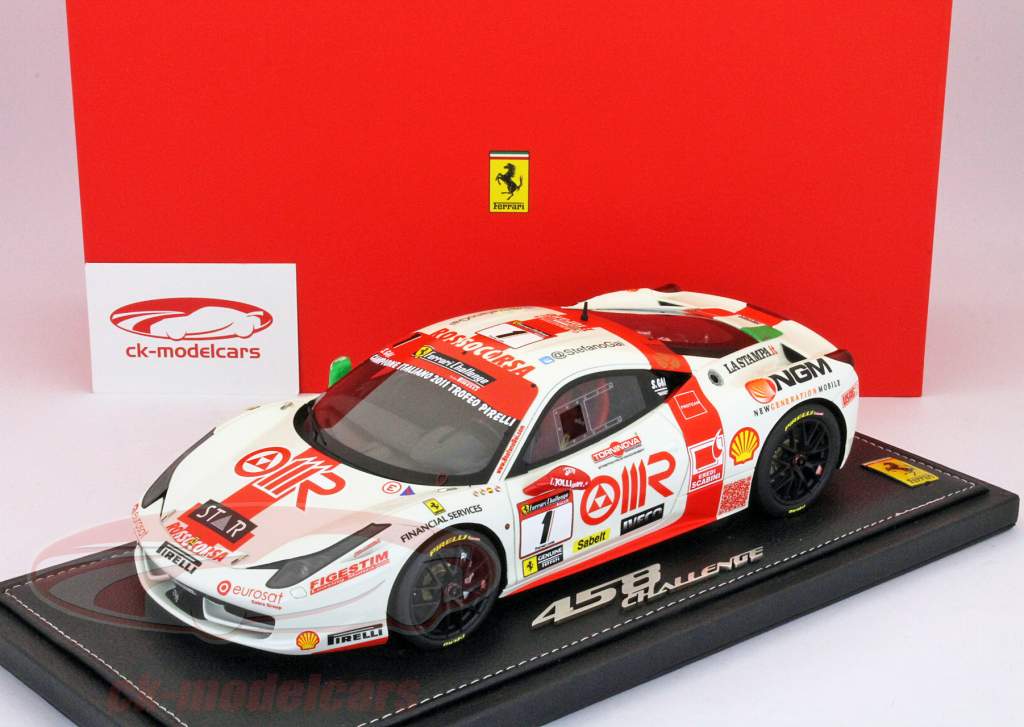 Ferrari 458 Challenge #1 2012 Team Rosso Corsa white 1:18 BBR