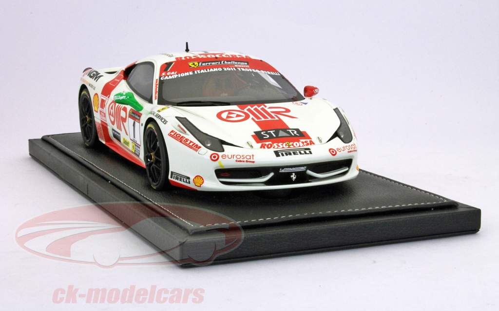 Ferrari 458 Challenge #1 2012 Команда Rosso Corsa белый 1:18 BBR