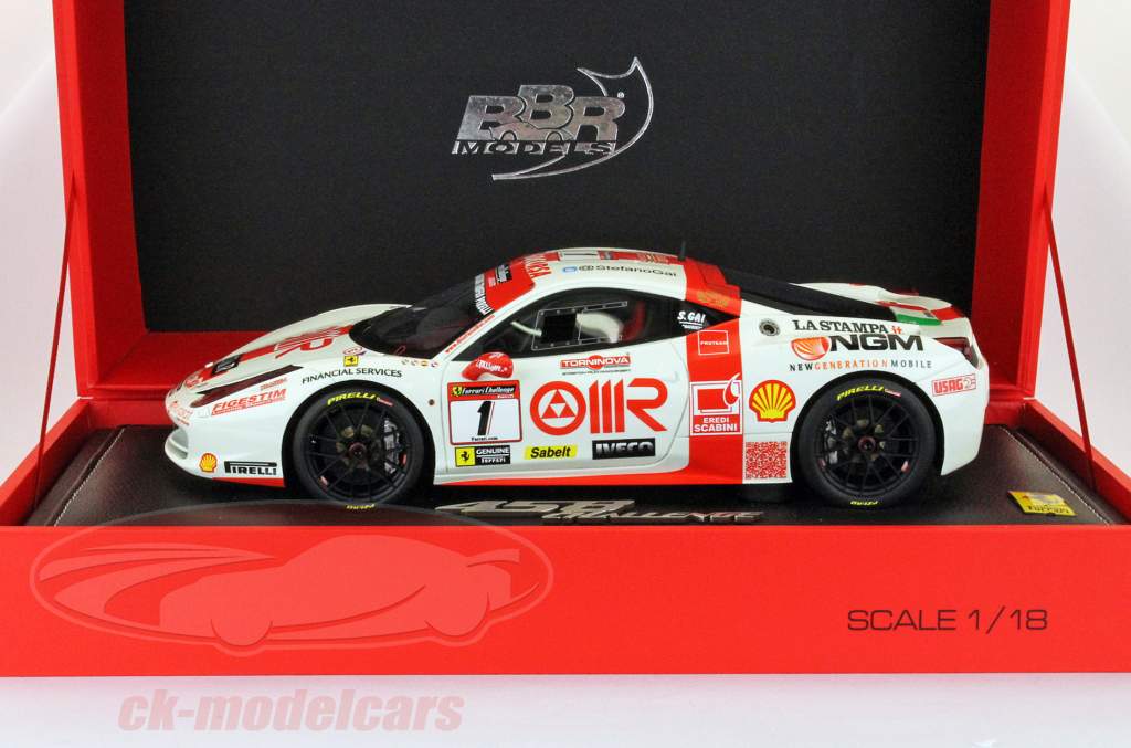 Ferrari 458 Challenge #1 2012 Team Rosso Corsa white 1:18 BBR