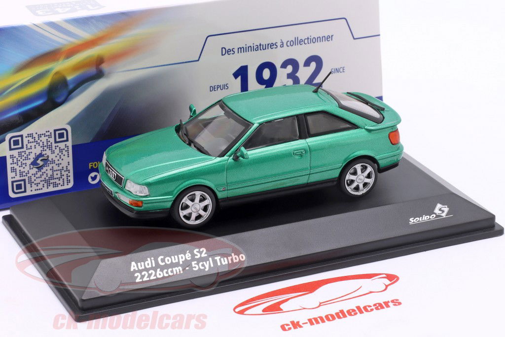 Audi Coupe S2 Année de construction 1994 cricket vert 1:43 Solido