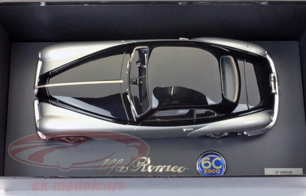 Alfa Romeo 6C 2500 SS Villa d'Este Baujahr 1951 silber - schwarz 1:18 BBR