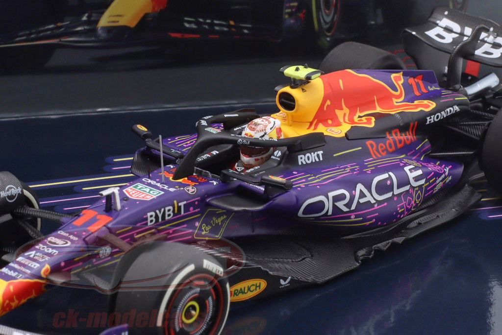 2-Car Set Verstappen #1 & Perez #11 Las Vegas GP formule 1 Wereldkampioen 2023 1:43 Minichamps